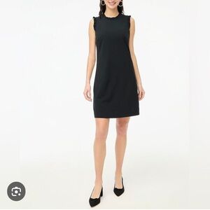 J. Crew Factory Ruffleneck Suiting Dress Black NWT